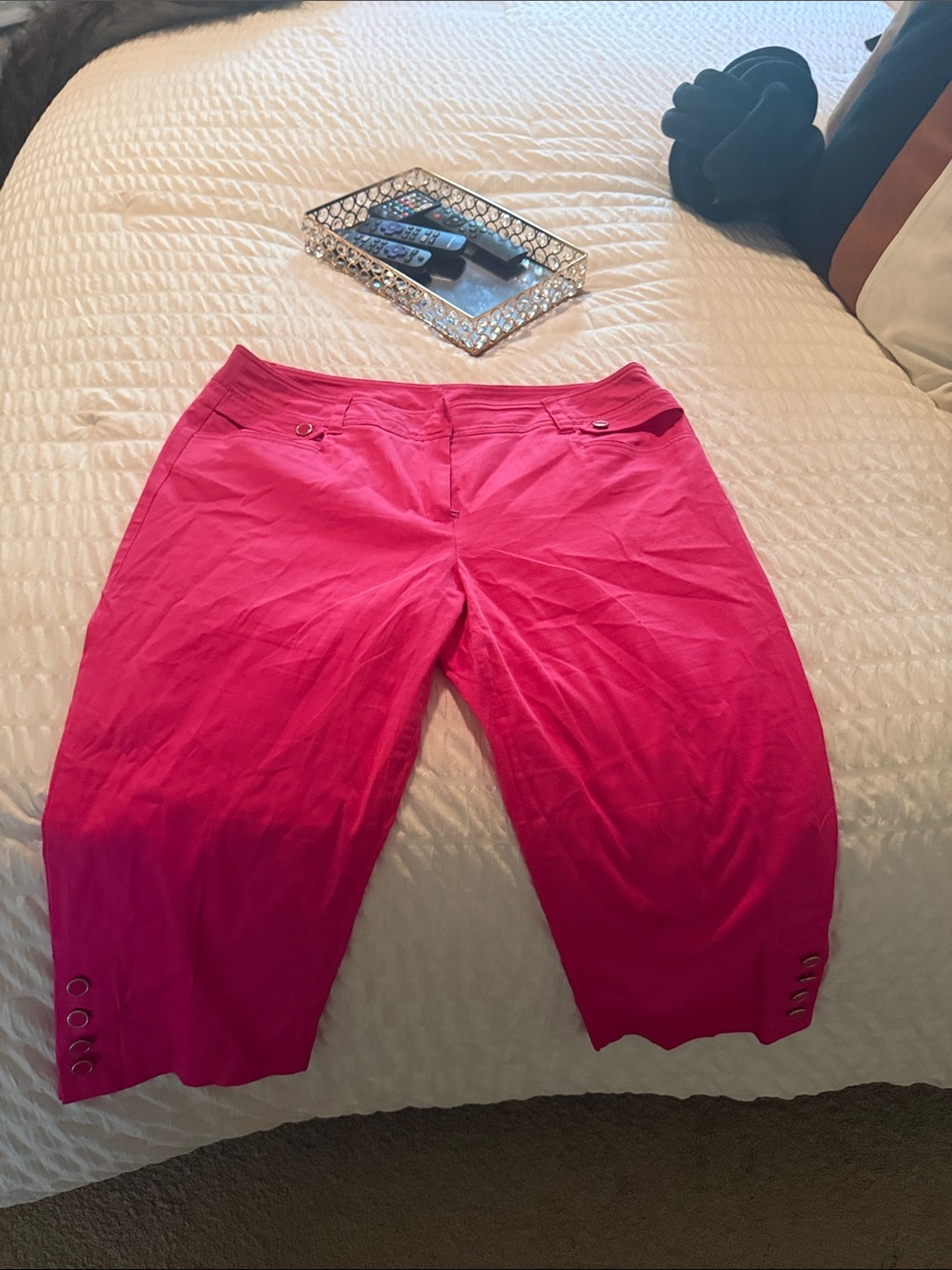 Women's Hot Pink Stretch Crop Shorts